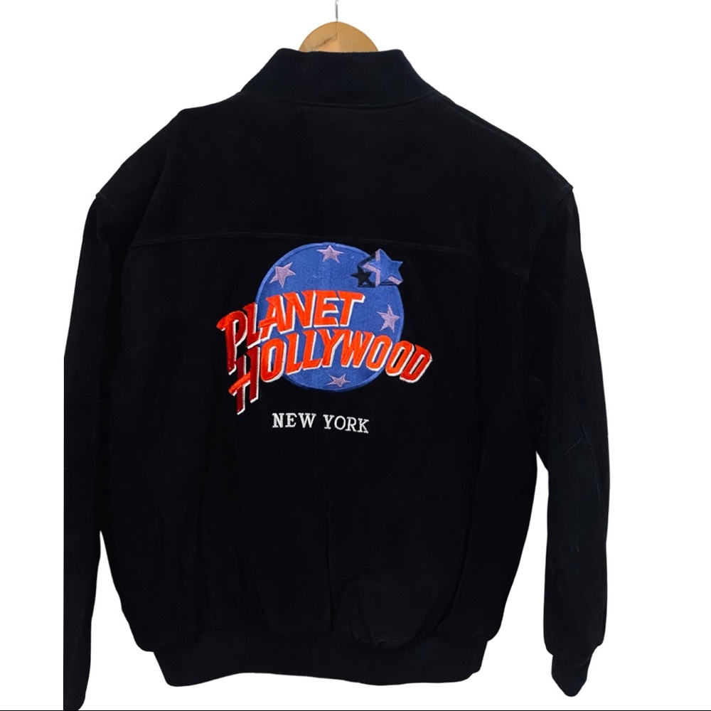 Suede bomber mens Vintage Planet Hollywood jacket